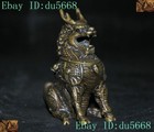 Fine Chinese Bronze Temple Kilin Qilin Animal Beast Statue Incense Burner Censer