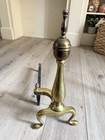 Antique Brass Fireplace Andirons Set Of 2 Colonial Hearth Log Holders