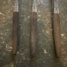 Vintage Interpur Stainless Steel Japan Silverware  8    Dinner Fork Brown Handle