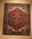 8x10 Amazing Serapi Lovely Design Vegetable-dye Handmade-knotted Wool Rug 585828