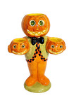 Ceramic Jol Halloween Candle Holder Decor Jack O Lantern Whimsical 12  Folk