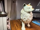 Vintage Japan Confetti Malamute Alaskan Dog White Porcelain Figurine