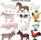 Realistic Farm Animal Figures Toys  44 Pcs Plastic Farm Figurines Playset Includ