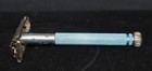 Vtg Gillette Lady Gillette De Safety Razor W  Cosmic Blue Starburst Handle1960s