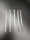Vintage Set Of 5 Clear Glass Cocktail Spoon Stirrers Swizzle Sticks Barware 6  