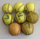 Lot Of 8 11  Softballs Yellow Worth Dudley Wilson Fast Pitch Ad Star