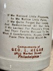 Antique Beer Stein Advertising George Regan 5633 Market St Phila Philadelphia 