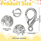 300pcs Stainless Steel Lobster Claw Clasps For Necklace Bracelet Jewelry Making 