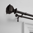 Matte Bronze Double Curtain Rod Finial Set Adjustable 3672 Inch Windows