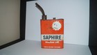 Vintage Saphire Two Gallon Gulf Usa Motor Oil Metal Tin Can Advertising - Empty