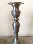 Vintage 8 1 4  Web Pewter Weighted Taper Candle Candlestick Holders Pair set 2