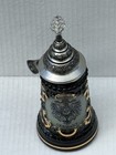 King  German Beer Stein Vintage Pewter  Lid Germany  Imperial Eagle Gld Ink Read
