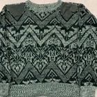 Vintage Knitted Jumper Abstract Patterned Knit Sweater With Leather Batches