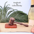 Handcrafted Wooden Gavel And Sound Block Set Premium Quality Ideal For Judge  