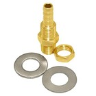  1 4  npt Male Thread To 5 16  Hose Barb Thru-bulk Head Hex Union Brass 