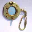 Nautical Solid Brass Ship Porthole Keychain Vintage Collectible