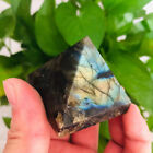 Natural Labradorite Quartz Crystal Healing Pyramid Chakra Energy Gemstone Tower