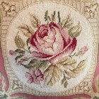 Vintage Floral English Rose Floral Beige Wool Needlepoint Pillow 17  Zipper Read