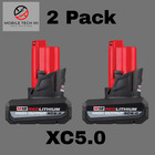 Milwaukee M12 2 Pack X2 High Output 5 0 Ah Xc5 0 Battery Pack 48-11-2450 Oem