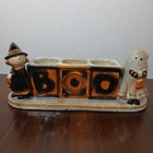 Yankee Candle Halloween Tea Light Holder   Jar Set Pottery Ronnie Walker Boo 
