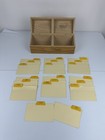 Vintage Oak Double Recipe Index Card Box - Wooden Brown Rectangular 3 X 5 Cards