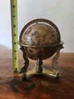 Vintage Old World Globe - Zodiac Signs - Brass Stand - Desk Top - Made In Italy