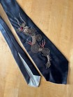 Vintage 1940s 50s Wwii Korea Souvenir Dragon Tie Rayon Rare Usmc Estate 4 5x50 