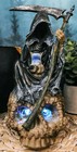 Faceless Grim Reaper Skeleton On Colorful Led Eyes Morphing Skull Figurine