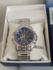 Seiko Men s Ssc141 Stainless Steel Solar-powered Chronograph Watch W box   Links