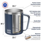 Coffee Mug 14 Oz Vacuum Insulated Stainless Steel Travel Tumbler Navy Blue Wall