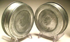 Antique Vintage Ball Zinc  Fruit Jar Wide Mouth Lids Pair With Milk Glass Insert