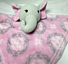 Hb Snuggle Baby Pink Elephant Security Blanket Lovey Plush Soft 14  X 14 