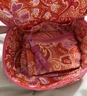 Nwot Vera Bradley Sherbet Jewelry Box Bag Makeup Small Travel Zip Around Handle