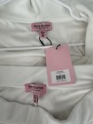 Nwt Juicy Couture Velour Og Bling Tracksuit Medium Hoodie Pant Cream Soda White