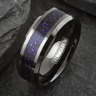 Closeout  Black Tungsten Carbide Men s Purple Carbon Fiber Dragon Band Ring