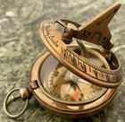 Antique Brass Compass Sundial Navigation Ship Pocket Compass Lovely Vintage Gift