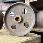 Set - 2 Antique 6    Cast Iron Wheels Industrial Cart Wagon Vintage Scale Hit Miss