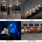 2 6 Pack Motion Sensor Led Night Light Usb Rechargeable 3 Color Night Lamp Cabin