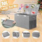 Large Toy Box  Collapsible Storage Organizer Bins With Lids  Sturdy Toy Chest Bo