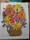 Completed 60s 70s Floral Crewel Work Stunning   24x18  Ready For Framing