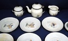 Vtg Antique Enamelware Children s Toy Doll Dishes Tea Set Child Nursery Rhymes