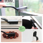 3pcs Mini Wire Brush Set For Cleaning And Rust Removing  7 Inch Black