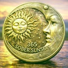     1 Year Sober Aa Chip     Alcoholics Anonymous Sobriety Coin Recovery Medallion