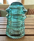 Vintage Hemingray-no  9 Blue green Glass Insulator  Patent May 2  1893
