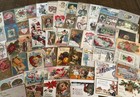 Lot Of 60 mixed  Antique Vintage Holidays Greetings 1900 s Postcards santa p852