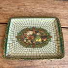 Vintage Daher Serving Tin Metal Tray Decorative Ware Floral Fruit England