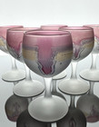 Rueven Wine Glasses Art Nouveau Hand-painted    set Of 6 Art Glass 4 3 4  Vintage