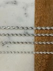 925 Sterling Silver Rope Chain Necklace 3mm 3 50mm 4mm 5mm  Lobster Clasp  New