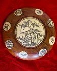Vintage Chinese Feng Shui Luo Pan Compass Bone Zodiac 12 Animals Luopan Bagua 