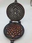 Vtg Italian Pizzelle Maker Handheld Stove Top Aluminum Cookie Waffle Iron